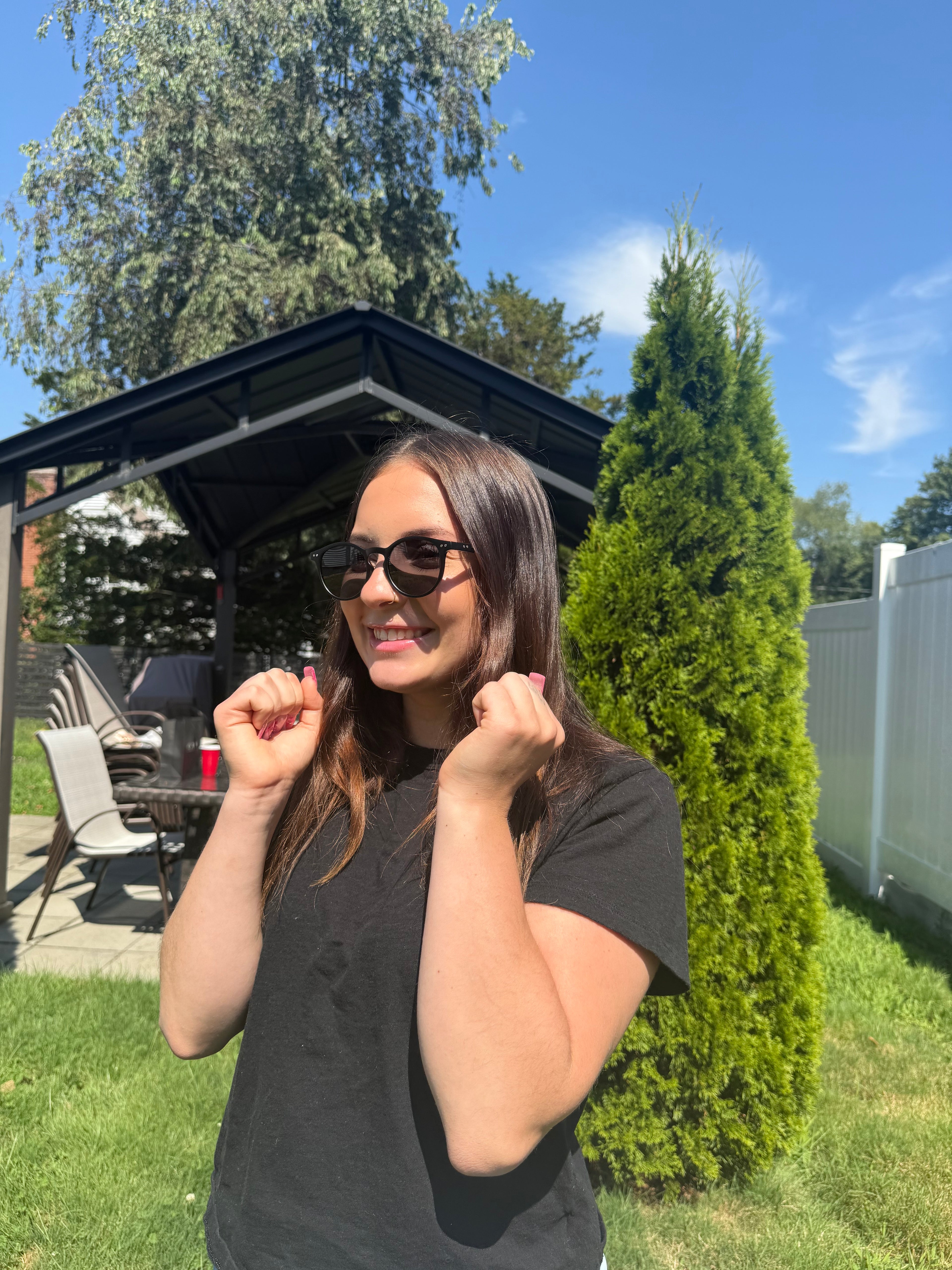 Metanoia Rise UV400 Sunglasses – Glossy Black Round Frame