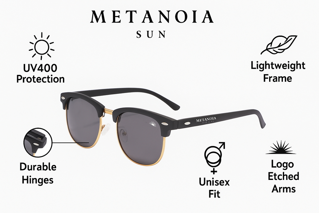 Metanoia Rise UV400 Gold Accent Sunglasses